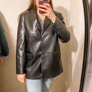 Aritzia Wilfred Memories Vegan Leather Blazer Jacket S